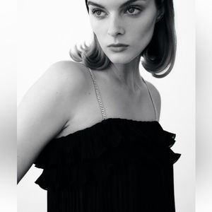 Zara Black Jewel Strap Cami, Size XL, NWT